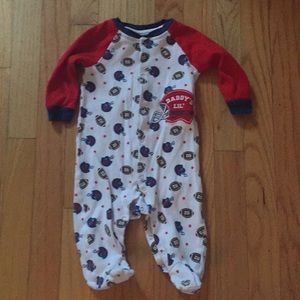 Baby Boy Football Footie Pajamas